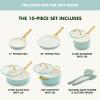imageGreenPan Nonstick Reserve Pro 10 Piece Cookware Set NSF Certified Ceramic Hard Anodized PFASFree Pots ampamp Pans Set with Lids Stainless Steel Handles Oven ampamp Dishwasher Safe Oyster GraySeaside Blue