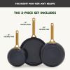 imageGreenPan Nonstick Reserve Pro 8quot 10quot ampamp 12 Frying Pan Set NSF Certified Ceramic Hard Anodized PFASFree Skillets Stainless Steel Handles Oven ampamp Dishwasher Safe Moss GreenBlack