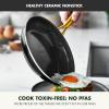 imageGreenPan Swift 8quot Nonstick Frying Pan Skillet Ceramic PFASFree Kitchen Cookware Dishwasher ampamp OvenBroiler Safe to 600F GoldTone Stainless Steel Handle Black