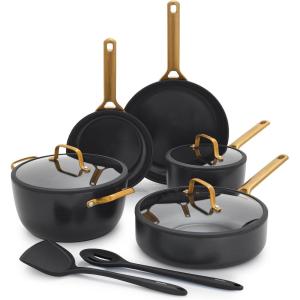 imageGreenPan Nonstick Reserve Pro 10 Piece Cookware Set NSF Certified Ceramic Hard Anodized PFASFree Pots ampamp Pans Set with Lids Stainless Steel Handles Oven ampamp Dishwasher Safe Oyster GrayBlack