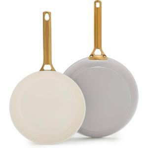 imageGreenPan Nonstick Reserve Pro 10 ampamp 12 Frying Pan Set NSF Certified Ceramic Hard Anodized PFASFree Skillets Stainless Steel Handles Oven ampamp Dishwasher Safe Glacier BlueOyster Gray