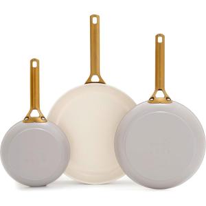 imageGreenPan Nonstick Reserve Pro 8quot 10quot ampamp 12 Frying Pan Set NSF Certified Ceramic Hard Anodized PFASFree Skillets Stainless Steel Handles Oven ampamp Dishwasher Safe Moss GreenOyster Gray