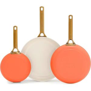 imageGreenPan Nonstick Reserve Pro 8quot 10quot ampamp 12 Frying Pan Set NSF Certified Ceramic Hard Anodized PFASFree Skillets Stainless Steel Handles Oven ampamp Dishwasher Safe Moss GreenHarvest Orange