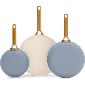 imageGreenPan Nonstick Reserve Pro 8quot 10quot ampamp 12 Frying Pan Set NSF Certified Ceramic Hard Anodized PFASFree Skillets Stainless Steel Handles Oven ampamp Dishwasher Safe Moss GreenGlacier Blue