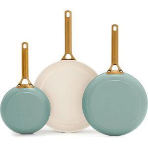 imageGreenPan Nonstick Reserve Pro 8quot 10quot ampamp 12 Frying Pan Set NSF Certified Ceramic Hard Anodized PFASFree Skillets Stainless Steel Handles Oven ampamp Dishwasher Safe Moss GreenMoss Green