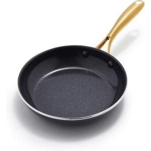 imageGreenPan Swift 8quot Nonstick Frying Pan Skillet Ceramic PFASFree Kitchen Cookware Dishwasher ampamp OvenBroiler Safe to 600F GoldTone Stainless Steel Handle Black