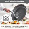 imageGreenPan Hybrid 11 Nonstick Stainless Steel Wok Pan APEX TriPly Thermobond PFASFree Ceramic Skillet Induction ampamp All Cooktop Compatible Oven Temp to 850F Dishwasher Safe SilverSilver