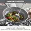 imageGreenPan Hybrid 11 Nonstick Stainless Steel Wok Pan APEX TriPly Thermobond PFASFree Ceramic Skillet Induction ampamp All Cooktop Compatible Oven Temp to 850F Dishwasher Safe SilverSilver