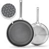 imageGreenPan Hybrid 11 Nonstick Stainless Steel Wok Pan APEX TriPly Thermobond PFASFree Ceramic Skillet Induction ampamp All Cooktop Compatible Oven Temp to 850F Dishwasher Safe SilverSilver