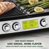 imageGreenPan Elite XL Smokeless Grill and Griddle Healthy Ceramic Nonstick InterchangeableRemoveable Cast Aluminum Plates Indoor BBQ Sear Sizzle LCD Display Splash Guard Drip Tray PFASFree BlackBlack