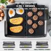 imageGreenPan Elite XL Smokeless Grill and Griddle Healthy Ceramic Nonstick InterchangeableRemoveable Cast Aluminum Plates Indoor BBQ Sear Sizzle LCD Display Splash Guard Drip Tray PFASFree BlackBlack