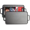 image:imageGreenPan x Bobby Flay Cast Iron PreSeasoned 165 x 95 Reversible Double Burner Griddle Rectangular Grill Helper Handles Induction Versatile Stovetop Oven BBQ amp Fire Indoor amp Outdoor Use Black