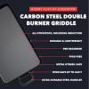 image:imageGreenPan x Bobby Flay 18 x 11 Carbon Steel Double Burner Pan PreSeasoned Ready to Use Induction Compatible High Heat amp Oven Safe Durable Cookware Cast Iron AlternativeBlack