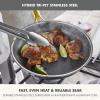 image:imageGreenPan Hybrid 10 Nonstick Stainless Steel Frying Pan Skillet APEX TriPly Thermobond PFASFree Ceramic Cookware Induction amp All Cooktop Compatible Oven Temp to 850F Dishwasher Safe GoldGold