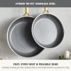 image:imageGreenPan Hybrid 95 amp 11 Nonstick Stainless Steel Frying Pan Set APEX TriPly Thermobond PFASFree Ceramic Skillets Induction amp All Cooktop Compatible Oven Temp to 850F Dishwasher Safe GoldGold