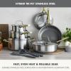 image:imageGreenPan Hybrid 95 amp 11 Nonstick Stainless Steel Frying Pan Set APEX TriPly Thermobond PFASFree Ceramic Skillets Induction amp All Cooktop Compatible Oven Temp to 850F Dishwasher Safe GoldGold
