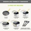 image:imageGreenPan Hybrid 95 amp 11 Nonstick Stainless Steel Frying Pan Set APEX TriPly Thermobond PFASFree Ceramic Skillets Induction amp All Cooktop Compatible Oven Temp to 850F Dishwasher Safe GoldGold