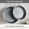 image:imageGreenPan Hybrid 95 amp 11 Nonstick Stainless Steel Frying Pan Set APEX TriPly Thermobond PFASFree Ceramic Skillets Induction amp All Cooktop Compatible Oven Temp to 850F Dishwasher Safe GoldSilver