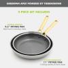 image:imageGreenPan Hybrid 95 amp 11 Nonstick Stainless Steel Frying Pan Set APEX TriPly Thermobond PFASFree Ceramic Skillets Induction amp All Cooktop Compatible Oven Temp to 850F Dishwasher Safe GoldGold