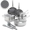 image:imageGreenPan Hybrid 95 amp 11 Nonstick Stainless Steel Frying Pan Set APEX TriPly Thermobond PFASFree Ceramic Skillets Induction amp All Cooktop Compatible Oven Temp to 850F Dishwasher Safe GoldSilver