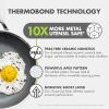 image:imageGreenPan Hybrid 95 amp 11 Nonstick Stainless Steel Frying Pan Set APEX TriPly Thermobond PFASFree Ceramic Skillets Induction amp All Cooktop Compatible Oven Temp to 850F Dishwasher Safe GoldSilver