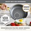 image:imageGreenPan Hybrid 95 amp 11 Nonstick Stainless Steel Frying Pan Set APEX TriPly Thermobond PFASFree Ceramic Skillets Induction amp All Cooktop Compatible Oven Temp to 850F Dishwasher Safe GoldGold