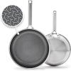 image:imageGreenPan Hybrid 95 amp 11 Nonstick Stainless Steel Frying Pan Set APEX TriPly Thermobond PFASFree Ceramic Skillets Induction amp All Cooktop Compatible Oven Temp to 850F Dishwasher Safe GoldSilver