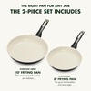 image:imageGreenPan Rio Advanced 10 and 12 Frying Pan Skillet Set Ceramic Nonstick PFASFree Pans Induction Ready Dishwasher and Oven Safe Cream WhiteBlack