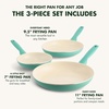 image:imageGreenPan Rio Advanced 10 and 12 Frying Pan Skillet Set Ceramic Nonstick PFASFree Pans Induction Ready Dishwasher and Oven Safe Cream WhiteTurquoise