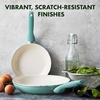 image:imageGreenPan Rio Advanced 10 and 12 Frying Pan Skillet Set Ceramic Nonstick PFASFree Pans Induction Ready Dishwasher and Oven Safe Cream WhiteTurquoise