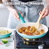image:imageGreenPan Rio Advanced 10 and 12 Frying Pan Skillet Set Ceramic Nonstick PFASFree Pans Induction Ready Dishwasher and Oven Safe Cream WhiteTurquoise
