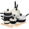 image:imageGreenPan Rio Advanced 12 Piece Cookware Set Ceramic Nonstick PFASFree Pots amp Pans with Cooking Utensils Induction Ready Dishwasher amp Oven Safe PinkBlack