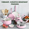 image:imageGreenPan Rio Advanced 12 Piece Cookware Set Ceramic Nonstick PFASFree Pots amp Pans with Cooking Utensils Induction Ready Dishwasher amp Oven Safe PinkPink