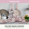 image:imageGreenPan Rio Advanced 12 Piece Cookware Set Ceramic Nonstick PFASFree Pots amp Pans with Cooking Utensils Induction Ready Dishwasher amp Oven Safe PinkPink