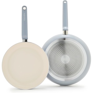 image:imageGreenPan Rio Advanced 10 and 12 Frying Pan Skillet Set Ceramic Nonstick PFASFree Pans Induction Ready Dishwasher and Oven Safe Cream WhiteBlue