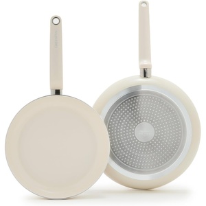 image:imageGreenPan Rio Advanced 10 and 12 Frying Pan Skillet Set Ceramic Nonstick PFASFree Pans Induction Ready Dishwasher and Oven Safe Cream WhiteCream White