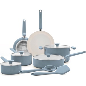 image:imageGreenPan Rio Advanced 12 Piece Cookware Set Ceramic Nonstick PFASFree Pots amp Pans with Cooking Utensils Induction Ready Dishwasher amp Oven Safe PinkBlue